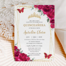 Quinceañera Fuchsia Roze Bloemenvlinders Tiara