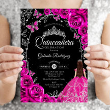 Quinceanera Fuchsia Roze Zwart