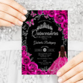 Quinceanera Fuchsia Roze Zwart Kaart