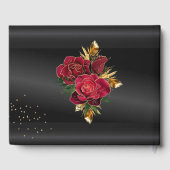 Quinceañera Gastenboek Rode Rozen Zwart Achtergron (Achterkant)
