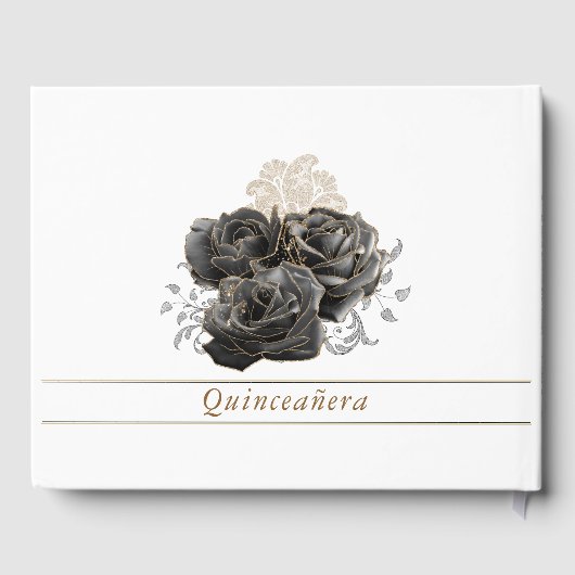 Quinceañera Gastenboek Zwart en Goud (Achterkant)