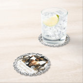 Quinceañera Gepersonaliseerde Waterverf Luxe Zwart Kartonnen Onderzetters (Insitu)