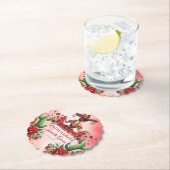 Quinceañera Gepersonaliseerde Waterverf Rode Mexic Kartonnen Onderzetters (Insitu)