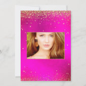Quinceañera, geschreven in de Star, Hot PInk Kaart (Achterkant)