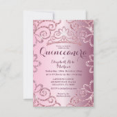 Quinceanera Girly Glitter Blush Pink Birthday Kaart (Voorkant)