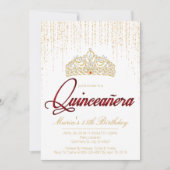 Quinceanera, Glam Glitter Invitter Kaart (Voorkant)