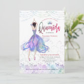 Quinceanera Glam Lila Blue Dancer String Lights Kaart (Staand voorkant)