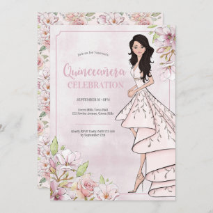 Quinceañera Glamor Girl 15e uitnodiging van de geb