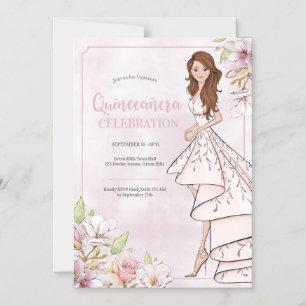 Quinceañera Glamor Girl Magnetic Invitation Magnetische Uitnodiging