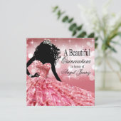 Quinceanera Glitter Ball Gown | roze Kaart (Staand voorkant)