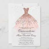 Quinceanera Glitter Dress Diamond Uitnodiging (Voorkant)