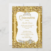 Quinceanera Glitter Fairytale Gold Carriage Party Kaart (Voorkant)
