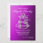 Quinceanera Glitter Geometric Ovals paars Silver Kaart (Achterkant)