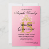Quinceanera Glitter geometrische ovalen | roze gou Kaart (Achterkant)