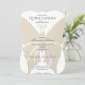 Quinceanera Glitter Goud Vlinder 15e Verjaardag Kaart (Staand voorkant)