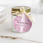 Quinceanera Glitter Pink Metallic 15th Birthday Bedankjes Labels