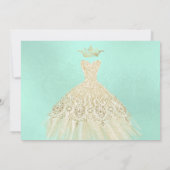 Quinceañera, Glitters Gown, Faux Gold+Mint Kaart (Achterkant)