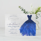 Quinceañera, Glitters Gown, Navy Blue Kaart (Staand voorkant)