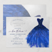Quinceañera, Glitters Gown, Navy Blue Kaart (Voorkant / Achterkant)