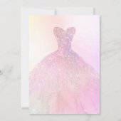 Quinceañera, Glitters Gown, Pastel Katoen Snoep Kaart (Achterkant)