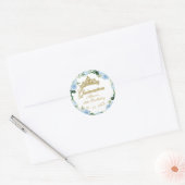 Quinceanera God Tiara Baby Blue Floral Ronde Sticker (Envelop)