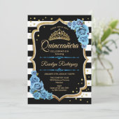 Quinceanera - Gold Black Blue Kaart (Staand voorkant)