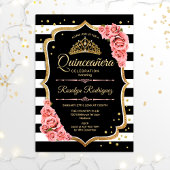Quinceanera - Gold Black Blush Pink Kaart