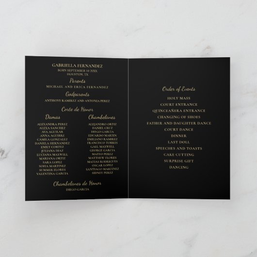 Quinceañera Gold Black Princess Tiara Crown Programma (Binnen)