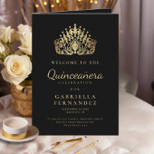 Quinceañera Gold Black Princess Tiara Crown Programma