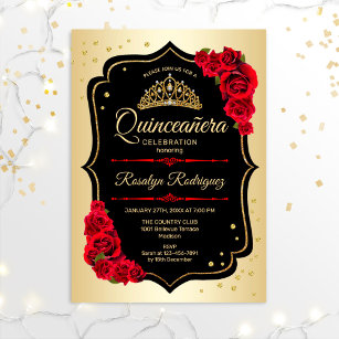 Quinceanera - Gold Black Red Kaart