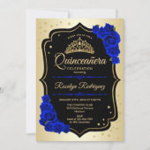 Quinceanera - Gold Black Royal Blue Kaart (Voorkant)
