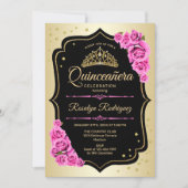 Quinceanera - Gold Black Roze Kaart (Voorkant)