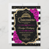 Quinceanera - Gold Black Roze Kaart (Voorkant)