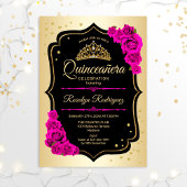 Quinceanera - Gold Black Roze Kaart