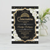 Quinceanera - Gold Black White Kaart (Staand voorkant)
