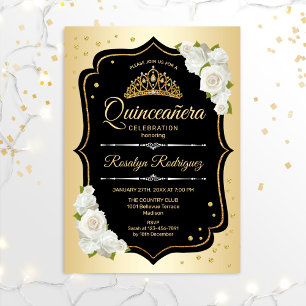 Quinceanera - Gold Black White Kaart