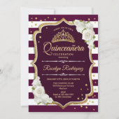 Quinceanera - Gold Burgundy Kaart (Voorkant)
