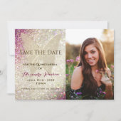 Quinceañera Gold Butterfly Save The Date (Voorkant)