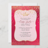 Quinceanera Gold Confetti + Princess Crown Kaart (Achterkant)