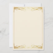 Quinceañera Gold Crown Beige uitnodiging (Achterkant)