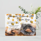 Quinceañera Gold en Black Confetti Masquerade Kaart (Staand voorkant)