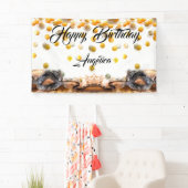 Quinceañera Gold en Black Confetti Masquerade Spandoek (Insitu)