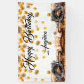 Quinceañera Gold en Black Confetti Masquerade Spandoek (Verticaal)