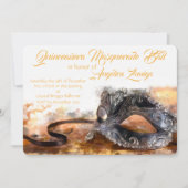 Quinceañera Gold en Black Masquerade Waterverf Kaart (Voorkant)