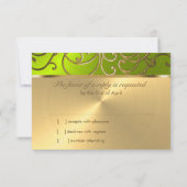 Quinceanera Gold en Limoen Filigree Swirl Border Kaart (Achterkant)