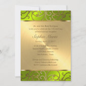 Quinceanera Gold en Limoen Filigree Swirl Border Kaart (Voorkant)