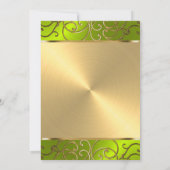 Quinceanera Gold en Limoen Filigree Swirl Border Kaart (Achterkant)