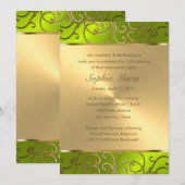 Quinceanera Gold en Limoen Filigree Swirl Border Kaart (Voorkant / Achterkant)