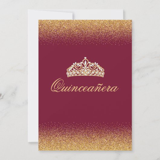 Quinceanera Gold- en Sparling-uitnodigingen Kaart (Achterkant)