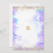 Quinceañera Gold Foil Paarse Waterverf Kaart (Achterkant)